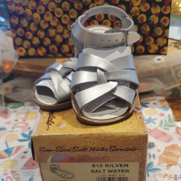 Salt Water Sandals by Hoy Other - Salt Water Sandals by Hoy Silver Sandals Sleek Design
